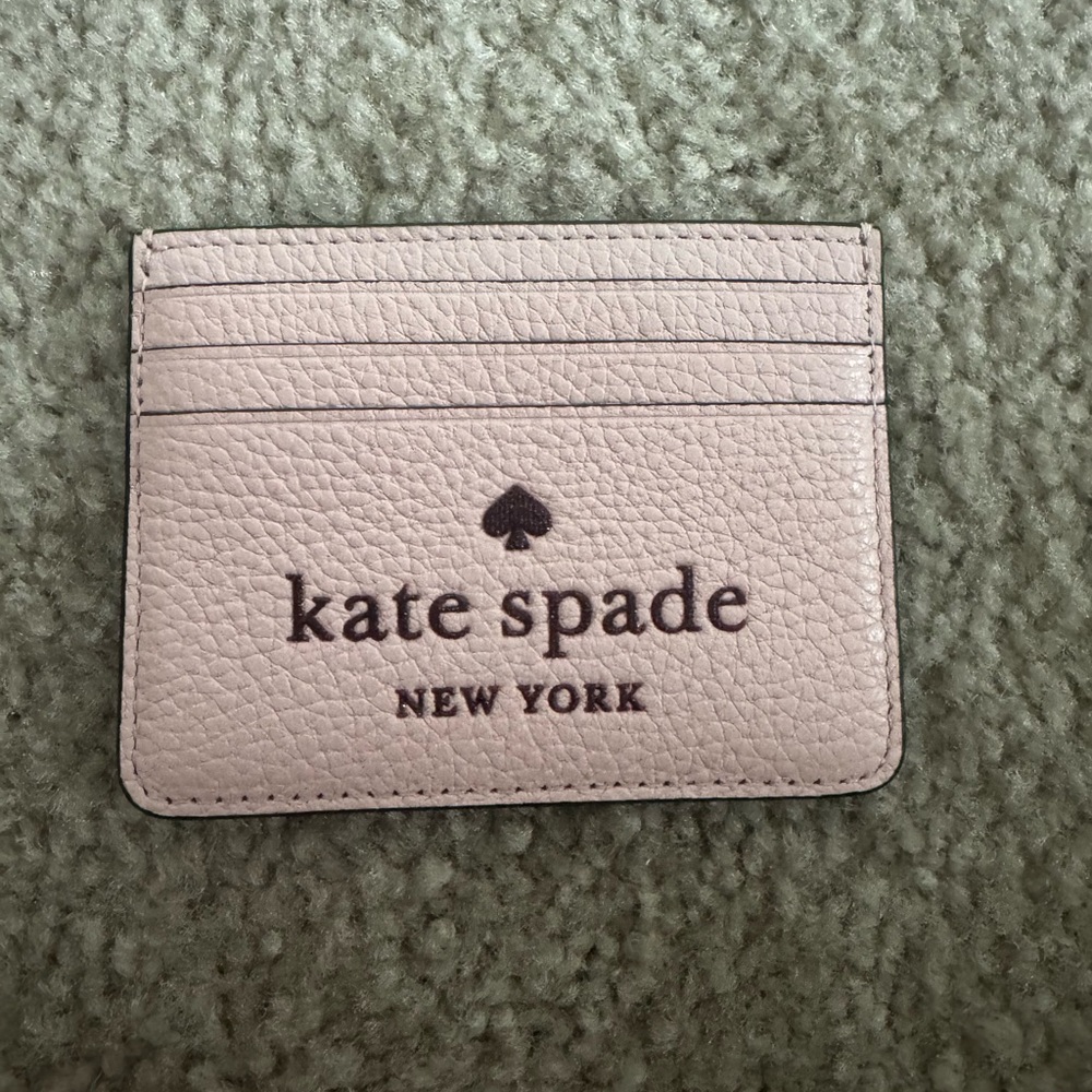 Kate Spade Embossed Leather Rose Smoke Card Holder